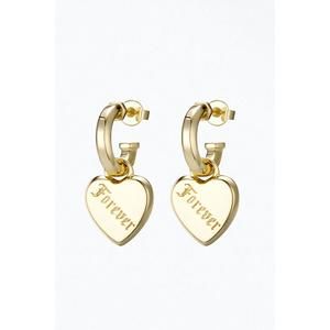 NEW F+H STUDIOS love forever heart charm earrings in gold